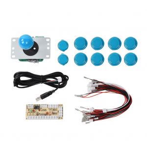Cy-822a Ensemble De Boutons Et Joysticks De Jeu D'arcade Diy Pour Machine De Jeu Pc Raspberry Pi, Bleu - Neuf