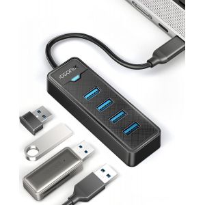 Hub USB C, 4 Ports Hub USB 3.0 Portable avec 5Gbps Transmission pour MacBook Air/Pro Mac Pro/Mini, iMac, Linux, Windows, Mac OS, Clés USB etc - Neuf