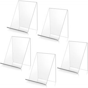 Jexnovashop-Pr&eacute;sentoirs De Livre En Acrylique 5 Pi&egrave;ces Support Livre Transparent Polyvalent Pr&eacute;sentoir En Acrylique Pour Afficher Des Livres Des Cahiers Des Albums D'images - Neuf