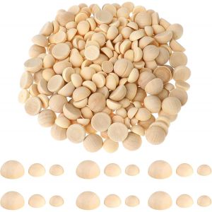 Mevronisshop-Demi Sphere En Bois 450 Pi&egrave;ces, H&eacute;misph&egrave;re Boules 10/12/15 Mm Pour Projets Bricolage, D&eacute;coration - Neuf
