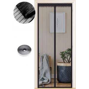 Moustiquaire Magnétique pour Portes,Différentes Tailles,65 x 210cm,Puissants Aimants,Fermeture Automatique,de Porte Rideau Couloirs Patio Sans Perçage,Bandes Noires - Neuf