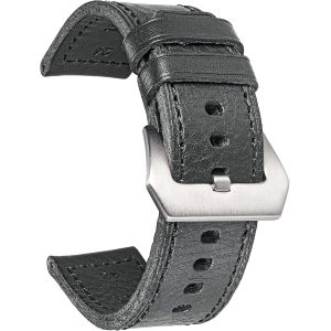Eryi-Bracelet De Montre En Cuir Véritable, Retro Vintage 20 22 24 26mm Bracelet De Montre En Cuir De Remplacement Fait Main Pour Hommes Et Femmes - Neuf