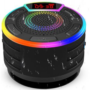 lbgwp60-Enceinte De Douche Étanche Ipx7, Haut-Parleur Bluetooth Portable Avec Écran Led, Ventouse, Cordon, Lumières Rvb, Haut-Parleurs De Fête Pour La Maison, Les Voyages, L'Extérieur - Neuf