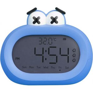 Eryi-Réveil Pour Chambre À Coucher, Réveil Pour Enfants, Horloge Électronique Numérique Led À Piles Avec Veilleuse, Horloge Numérique De Bureau Pour Chambres D'enfants Et De Filles(Bleu), Réve - Neuf