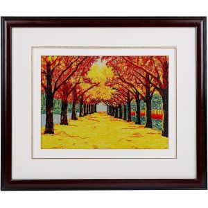 Chenquansarl-Art Brodé En Soie À Suspendre Au Mur, Peinture De Fleurs, Arts Traditionnels, Art De Soie, Soie À La Main, Broderie Complète, Art Mural Pour Cadeau Et Décoration, Peinture Encadrée (Érab - Neuf