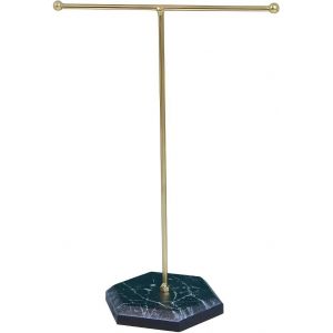 Nbgcm-Présentoir À Bijoux, Présentoir De Collier En Forme De T, Porte-Bijoux Métal En T, Boucle D'oreille Présentoir, Suspendu Présentoir À Bijoux Pour Bracelets Bagues - Noir + Or - Neuf