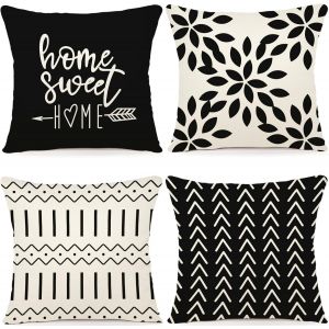 Tianyi-Lot De 4 Housse Coussin Décoratif Canapé Taie D'oreiller Decoration Canapé Housses De Coussin En Lin D'extérieur Housse De Coussin Décoration Pour Chambre, Canapé, Chaise, Lit,Jardin 45x45cm - Neuf