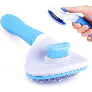 Brosse Chat Brosse Chien, Ergonomique Brosse Poils Animaux, Nettoyage En Un Clic, Enl&egrave;vement Efficace Des Poils Morts Et Poils Tomentose, Adapt&eacute; Pour Les Chiens Chats Cheveux (Bleu)[Z238] - Neuf