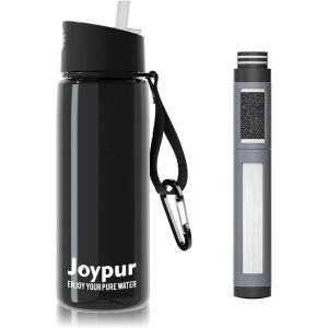 Kakyl-Gourde Filtrante Eau Non Potable Bouteille D'eau Extérieure Avec Filtre 650 Ml Filtre À Eau De Survie Avec 5 Couches De Matériaux Filtrants Pour Le Sport Camping Randonnée,Noir - Neuf