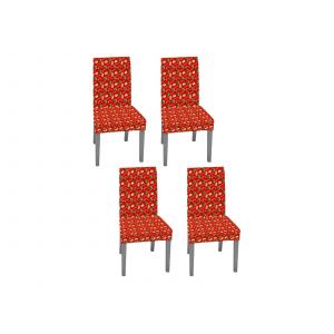 Ensemble De 4 Housses De Chaises De No&euml;l &Agrave; Motif P&egrave;re No&euml;l - Neuf