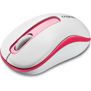 KALANKA-Souris optique sans fil 2,4GHz ""M10+"" (bluetooth, souris d'ordinateur, design, avec boutons et molette de défilement) Blanc/Rose - Neuf