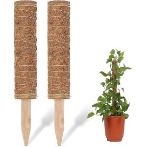 2 Pièces Bâton De Noix De Coco De 40 Cm,Pour La Plantation De Plantes Nom De La Plante Support De Plante Grimpante De Noix De Coco - Neuf