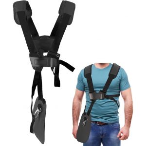 KALANKA-Harnais débroussailleuse - Tondeuse à Harnais Double épaule avec Ceinture de Nylon Durable Adjuestable Harnais pour Débroussailleuse pour STIHL FS, Taille-bordures Série Km (Noir) - Neuf