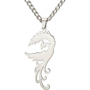 Collier De Ph&eacute;nix En Acier Inoxydable Collier Pendentif Animal Mythologique Oiseau Amulette Du Renaissance Du Ph&eacute;nix Bijoux De Protection Pour Femme Et Fille - Neuf