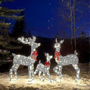 Lumineux de No&euml;l Cerfs D&eacute;coration Ext&eacute;rieure, Rennes D&eacute;cor Avec des Lumi&egrave;res Led, Pr&eacute;-Vacances allum&eacute; Dcor la Cour - Neuf