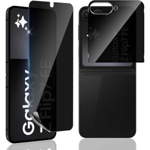 Protection &iquest;&iquest;cran Anti-espion pour Samsung Galaxy Z Flip 7 FE 5G / Flip 6 5G, [1+1 Pi&iquest;&iquest;ces] Anti-Spy Film TPU Flexible et Verre Tremp&iquest;&iquest;, 9H Duret&iquest;&iquest; Anti-Rayures Privacy Film - Neuf