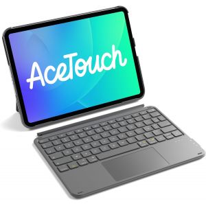 Coque Clavier Pour Ipad 11E/10E G&eacute;n, Pour Ipad 10E (10,9"")/ 11E (2025 A16), Air 11"" M3/M2, Air 6/5/4E, Pro 11 4E-1Re, Clavier Ultral&eacute;ger D&eacute;tachable Avec Pav&eacute; Tactile, Gris Acetouch - Neuf