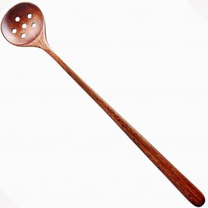 Eryi-Cuillère Longue À Fentes En Bois, Style Coréen, 27,7 Cm, 100% Bois Naturel, Manche Long, Cuillère Ronde Pour Soupe, Cuisson, Mélange, Agitateur Cuillère À Filtre Ecumoires - Neuf