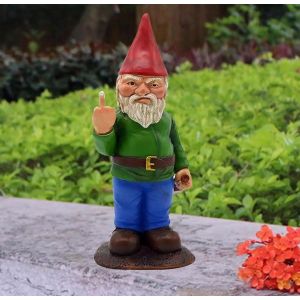 BHHBB-Nain De Jardin Doigt d'honneur,15cm Statue de Gnomes,Ornements Pelouse de Jardin Drôle,Go Away Ornements,Décorations Intérieures ou Extérieures,Décorations de Noël - Neuf