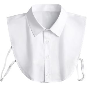Utigh-Blanc Col Amovible, Couleur Unie Simple Bouton Down Faux Col Pour Chemisier, Femmes Demi-Chemise Chemisier Top Pour Femmes Hommes Pull Sans Col - Neuf