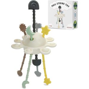 BPA Free Silicone Octopus-Montessori Toys 1-2 Years-Teething Ring Baby 6-12 Months- Gifts for Babies 1 Year Old (Beige) - Neuf