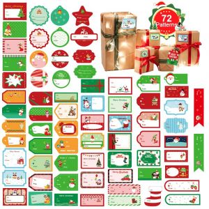 (72pcs) De No&euml;l D'&eacute;tanch&eacute;it&eacute; Autocollants, Adh&eacute;sifs De Papier De Cadeau De Vacances, Des &Eacute;tiquettes D'autocollant D'emballage Cadeau Diy D&eacute;coration De No&euml;l - Neuf