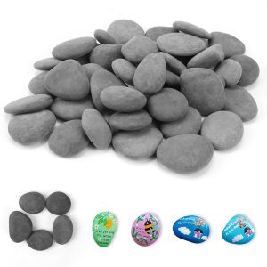 Mevronisshop-Lot De 40 Pierres Plates &Agrave; Peindre - En Pierre Naturelle - Pour Des Images Color&eacute;es Et Des Jardini&egrave;res D&eacute;coratives Et Des Aquariums - Neuf