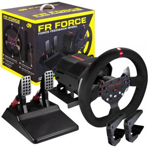 Kgabery-1volant De Course Avec Pédales Fr Force,Retour De Force 3,2 Nm,Technologie Forcesense,Double Moteur,Volant Amovible,Engrenages Et Axe En Acier,Finition Alcantara - Neuf