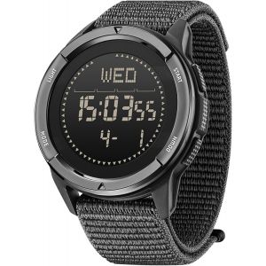 Montre Digitale Hommes Podometre Compteur Pas Boussole Militaire Etanche Tactique Sport Calories Course Noir Vert - Neuf