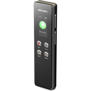 JEXNOVASHOP-Dictaphone num&eacute;rique 128 Go, Enregistrement en Une Touche, Commande vocale, enregistreur Vocal Portable, 1536 kbps, avec Microphone, USB C, pour interviews, Classes, r&eacute;unions (V01) - Neuf