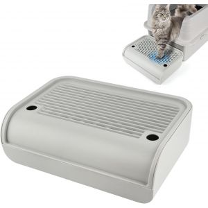 Kalanka-Rampe De Liti&egrave;re Pour Chat Avec Couche Filtrante - Marches Antid&eacute;rapantes Pour Liti&egrave;re - Id&eacute;al Pour Les Chats De Petite Et Moyenne Taille (Gris Clair &Eacute;lev&eacute;) - Neuf