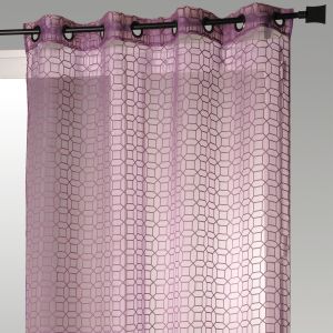 Voilage En Organza D&eacute;vor&eacute; Avec Motifs G&eacute;om&eacute;triques - Neuf