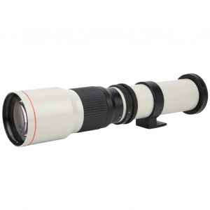 Teleobjectif 500 mm F8F32 a mise au point manuelle avec objectif a grossissement 2x pour reflex Canon EFS (blanc) - Neuf