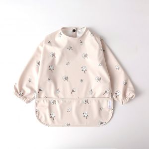 Tablier Impermeable Pour Enfant Avec Poche Et Manches, Bavoir Doux Et Lavable, Tenue Coloree En Coton, Taille S (6 A 12 Mois) - Neuf