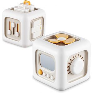 TDRFL-Jouets Pour Bebe Cube D'Activité,Jouets Pour Bébés Sensoriels Montessori Enfant Jouet 6 En 1 Pour 12-24 Mois,Cadeau De Voyage Pour De 1 À 3 Ans,Cadeaux Pour Garçons Filles - Neuf