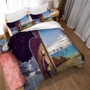 Housse De Couette Chic Pour Enfants, Bord De Mer, Elfes, Parure De Lit, Impression Numérique, Housse De Couette Réaliste, Taies D'oreiller, Fermeture Éclair, Couvre-Lit En Microfib - Neuf