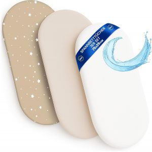 Tzf-Drap Housse Cododo Pour Nacelle Ensemble De 2 Draps Lot De 3 : 75 X 35 Cm Avec Protege Matelas Impermeable - Alese Bebe Compatible Avec Berceaux Landeau Couffin Et Poussette Enfant - Neuf