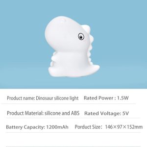 Tianyi-Veilleuse Enfant Bébé, Veilleuse Enfant Dinosaure Bébé Rechargeable, Veilleuse Led Silicone Portable,Lampe Veilleuse Enfant Tactile, Kawaii Decoration Chambre Bebe,Cadeau Bebe Garcon Fille - Neuf