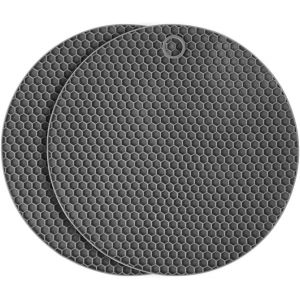 Dessous De Plat Silicone,2pcs Anti-D&eacute;rapant Anti-Chaleur 250 &deg;C Multifonction Repose-Cuill&egrave;re Dessous De Verre De Cuisine Tapis De Table Pour Cuisine Et Salle &Agrave; Manger.[M6] - Neuf