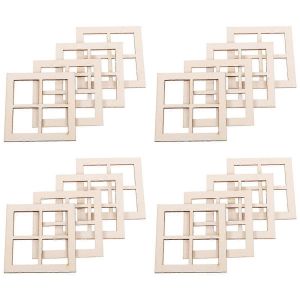 16Pcs cadre de fen&ecirc;tre meubles Cadres de fen&ecirc;tre miniatures pour maison de poup&eacute;e - Neuf