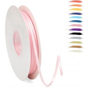 3mm Rose Fin Ruban Satin Pour Emballage Des Cadeaux,95 M&egrave;tres Polyester Rubans Pour Bouquets,Ballon,Couture,N?uds,G&acirc;teau,Satin Ruban Roll Pour D&eacute;coration De Mariage/Anniversaire/No&euml;l/F&ecirc;te - Neuf