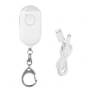 Alarme SOS multifonction a LED 130 dB, protection personnelle d'urgence (blanche) - Neuf
