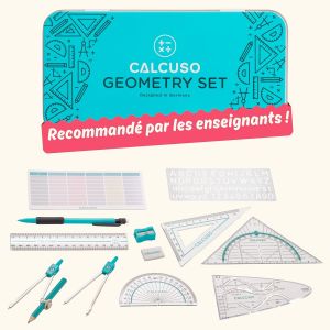 Kaxdl-Set De Géométrie 12 Pièces Avec Boussole,Équerre,Parabole,Crayon,Gomme Et Taille-Crayon Dans Une Boîte En Métal Robuste¿Ensemble De Mathématiques Pratique - Neuf