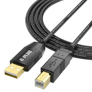 JGD-C&acirc;ble USB 2.0 pour imprimante 5m &iquest; c&acirc;ble haute vitesse USB A vers B pour imprimante, scanner, fax, piano num&eacute;rique, DAC &iquest; disponible en 1m, 2m, 3m, 5m &iquest; Noir - Neuf