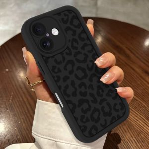 KALANKA-pour iPhone 17 Coque, Souple Mince Silicone Protective Case Cover avec L&eacute;opard Motif Phone Case pour Femme Homme Antichoc Anti-Rayures Protection Housse Etui &Eacute;tui pour iPhone 17 - Noir - Neuf