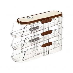 Transparent Oeuf Support Sur Roues Pour Le C&ocirc;t&eacute; De La Porte De La Cuisine, R&eacute;frig&eacute;rateur, Empilables, R&eacute;frig&eacute;rateur Organisateur De 10 Cm De Largeur, Trois &Eacute;tages - Neuf