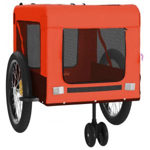 Remorque Chariot Transport De V&eacute;lo Pour Animaux De Compagnie Orange Helloshop26 02_0044339 - Neuf