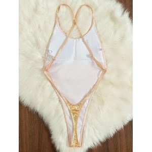Maillot De Bain Une Pièce Ultra-Mince Et Froncé Pour Femme, Dos Nu Croisé, Taille Haute - Neuf