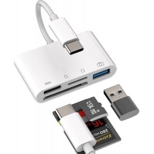 Adaptateur Usb C Usb 3.0 Lecteur De Carte Sd Micro Sd 4 En 1 Hub Card Reader Chargeur Pour Apple Iphone 15 Ipad Macbook Air Compatible Avec Samsung Station D'Accueil Otg Multipr Ordinateur Pc - Neuf