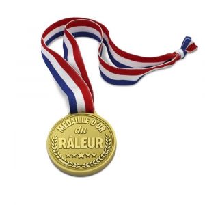 M&Eacute;DAILLE D'OR R&Eacute;SINE R&Acirc;LEUR RUBAN FRANCE 10.5CM - Neuf